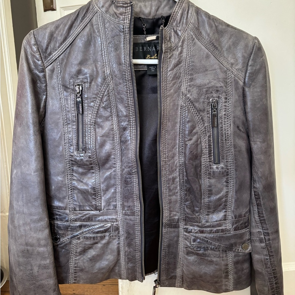 Bernardo Women's Charcoal Leather Jacket